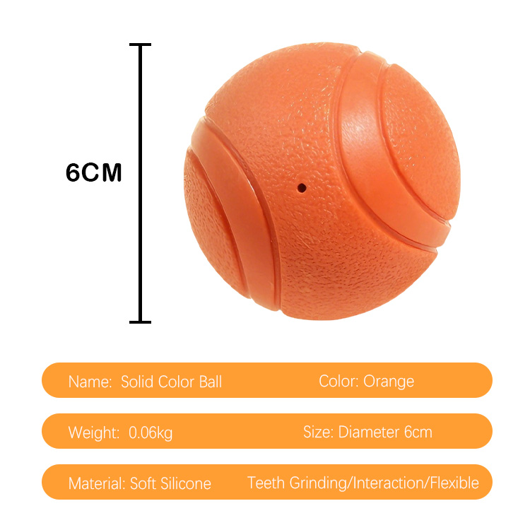 Accept Custom Eco-friendly Bouncy Silicon Chew Ball Durable Indoor Pet Teenis Toy for Dog Clean Teeth Training