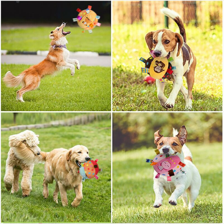 Squeaky Plush Dog Toy Ball Bite Resistant Molar Chew Ball Interactive Self-entertainment Pet Toy for Dogs Daily Training Play