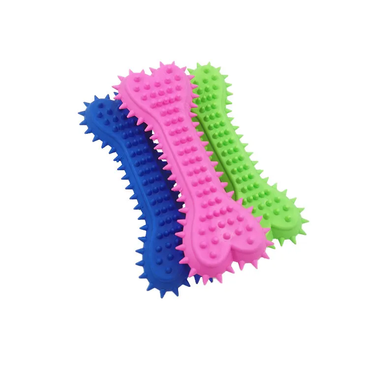 Squeaky Dog Balls Bone Donut TPR Rubber Dog Toss Fetch Toys for Puppy Small Medium Dogs Aggressive Chewers Training Pet Toys