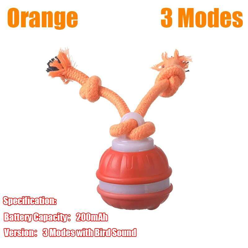Dog Toys Smart Rolling Ball Rope Motion Squeaky Dog Training Puppy Chew Toy Balls Pet Goods Training Activated Automatic Moving Ball Smart Dog Toy