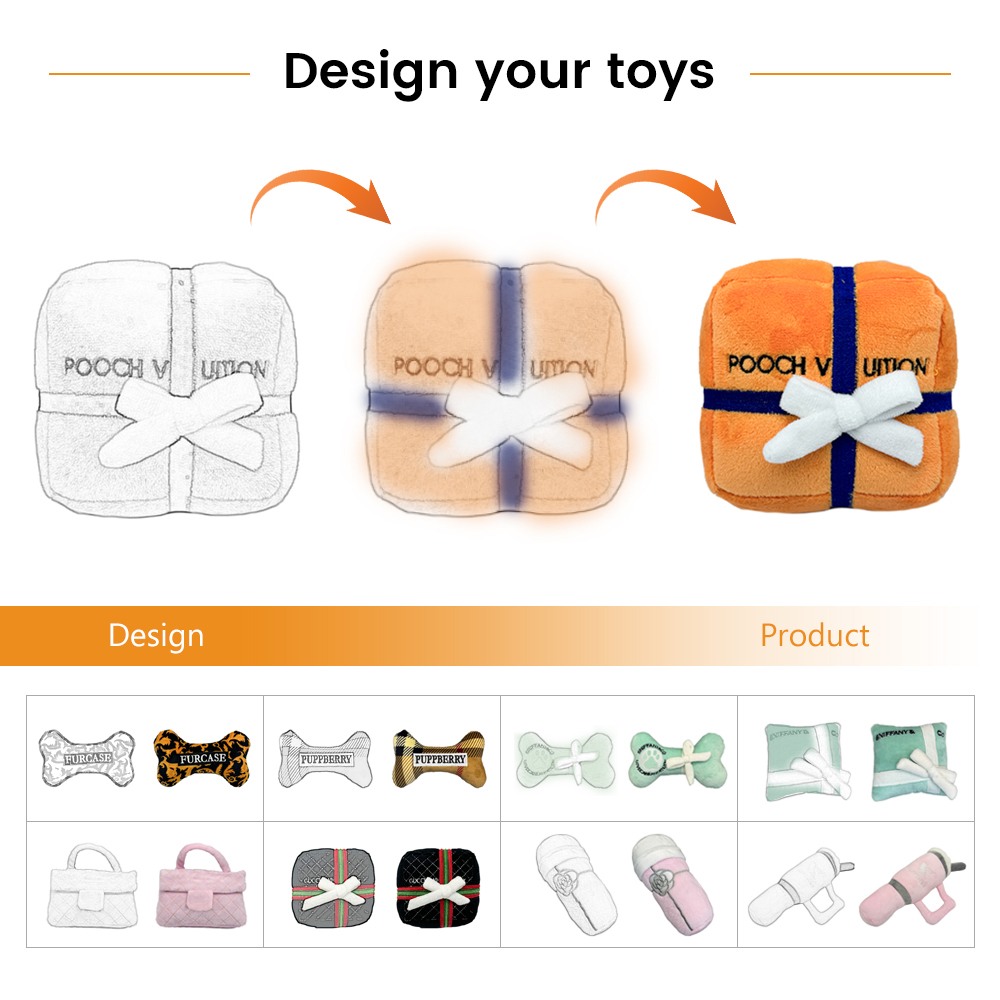 Customized Low MOQ Dog Plush Toys Bite Chewing Luxury Designer Pet Squeaky Toys Fleece Safety Puppy Toy