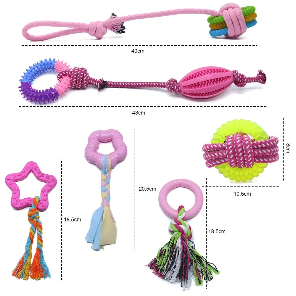 Durable Cotton Rope Dog Toys 10 Pack Gift Set Free Assortment Pet Chew Toy