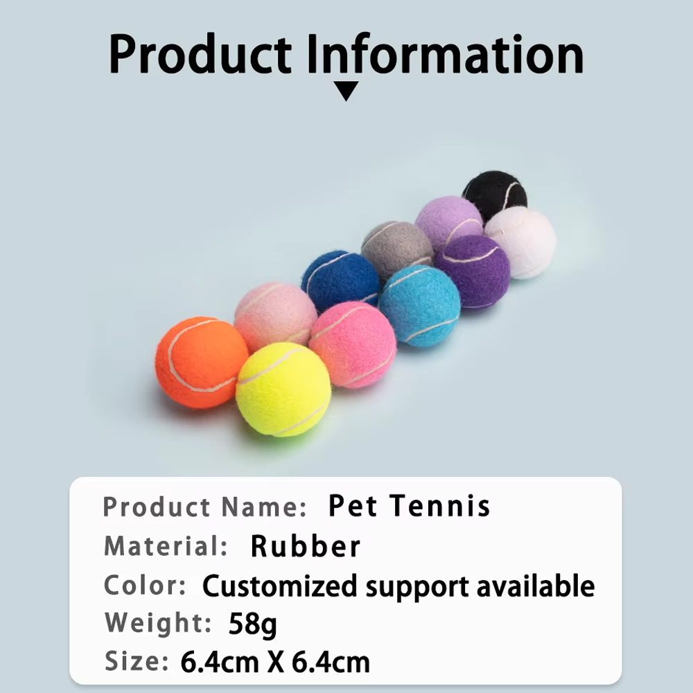 Pet Suppliers Custom logo Eco-Friendly Throwing Dog Chew Toys Wholesale Rubber Pet Tennis Balls Interactive Dog Toy Ball