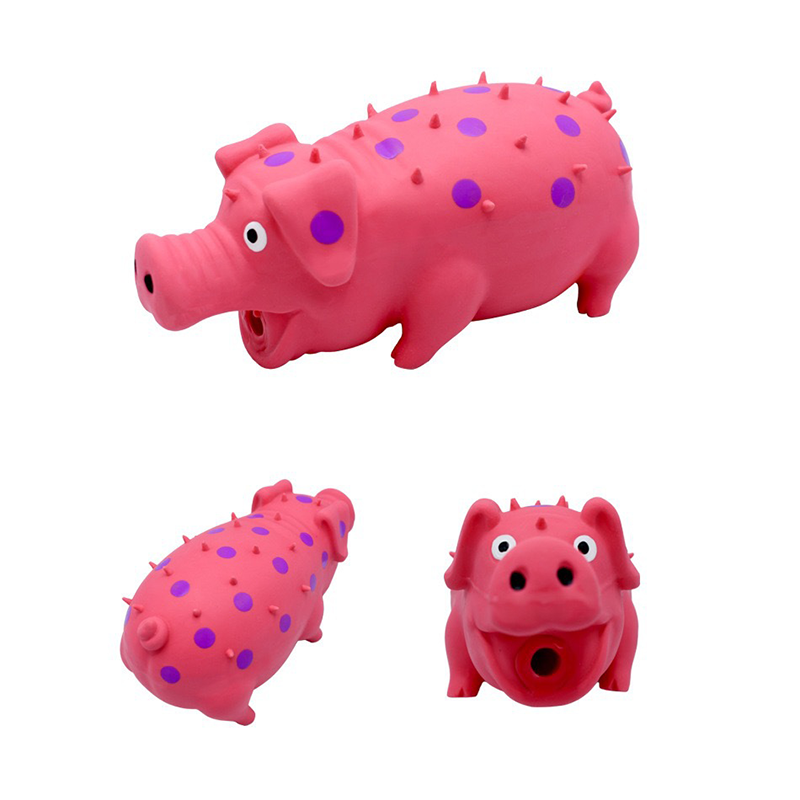 Custom Colors Durable PVC Squeaky Pig Dog Toy Funny Sound Chew Toy for Pets Interactive Vinyl Pet Play Toy