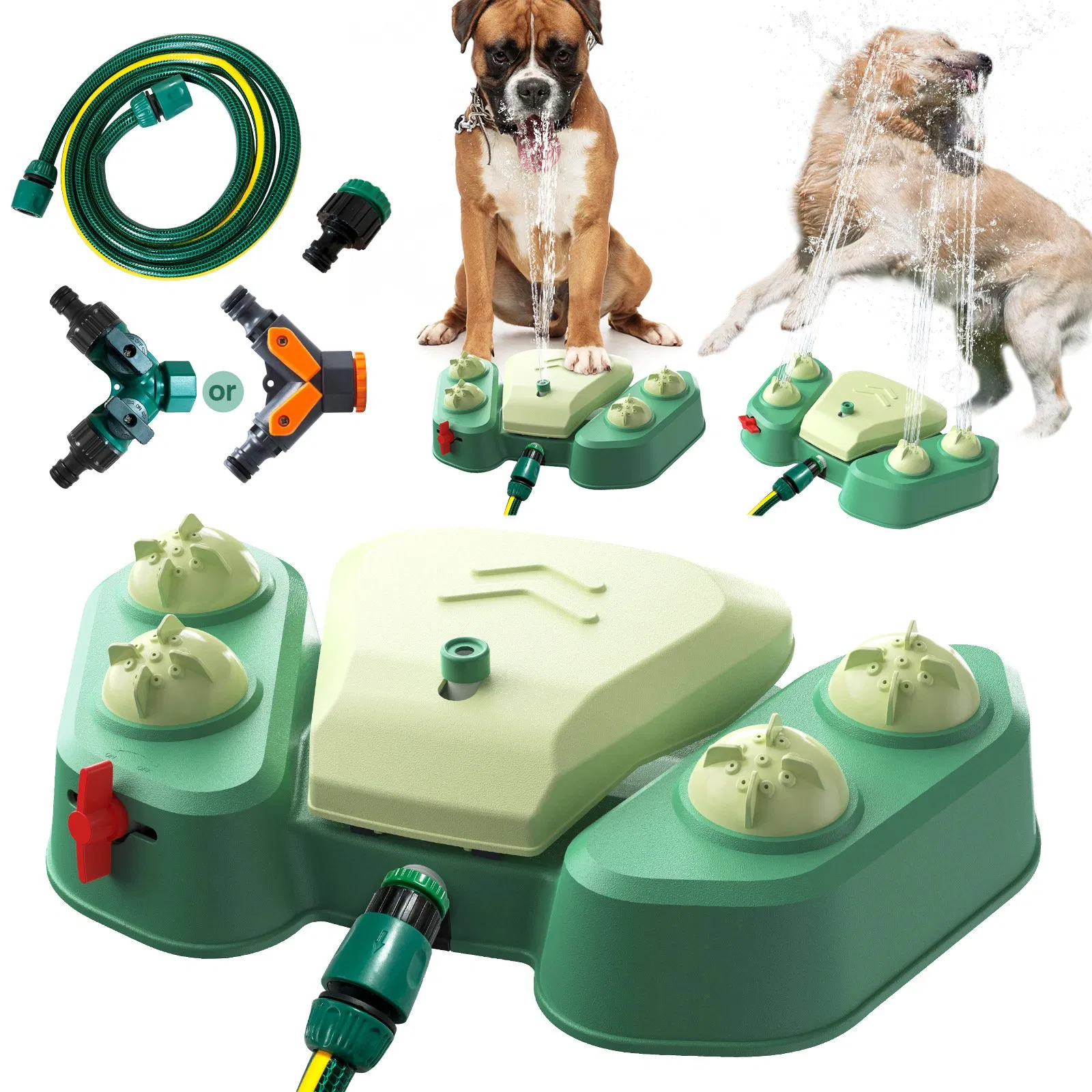 Dog Water Fountain Step on Dog Outdoor Water Toy Dispenser Improve Iq