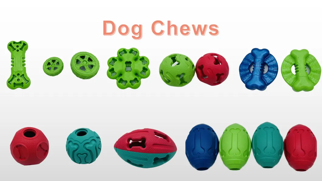 Newest Design Natural Rubber Bone Type Vocal Cord Dog Chews for Pet Playing