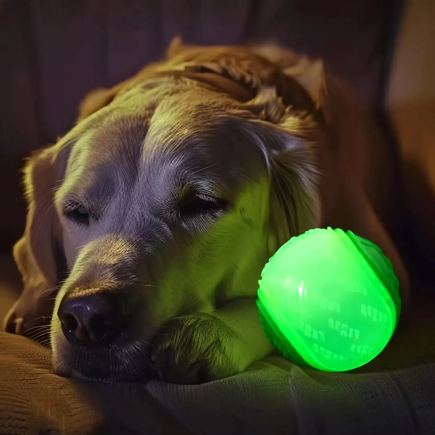 Tough Glow in Dark Dog Tennis Ball - Teeth Cleaning Texture