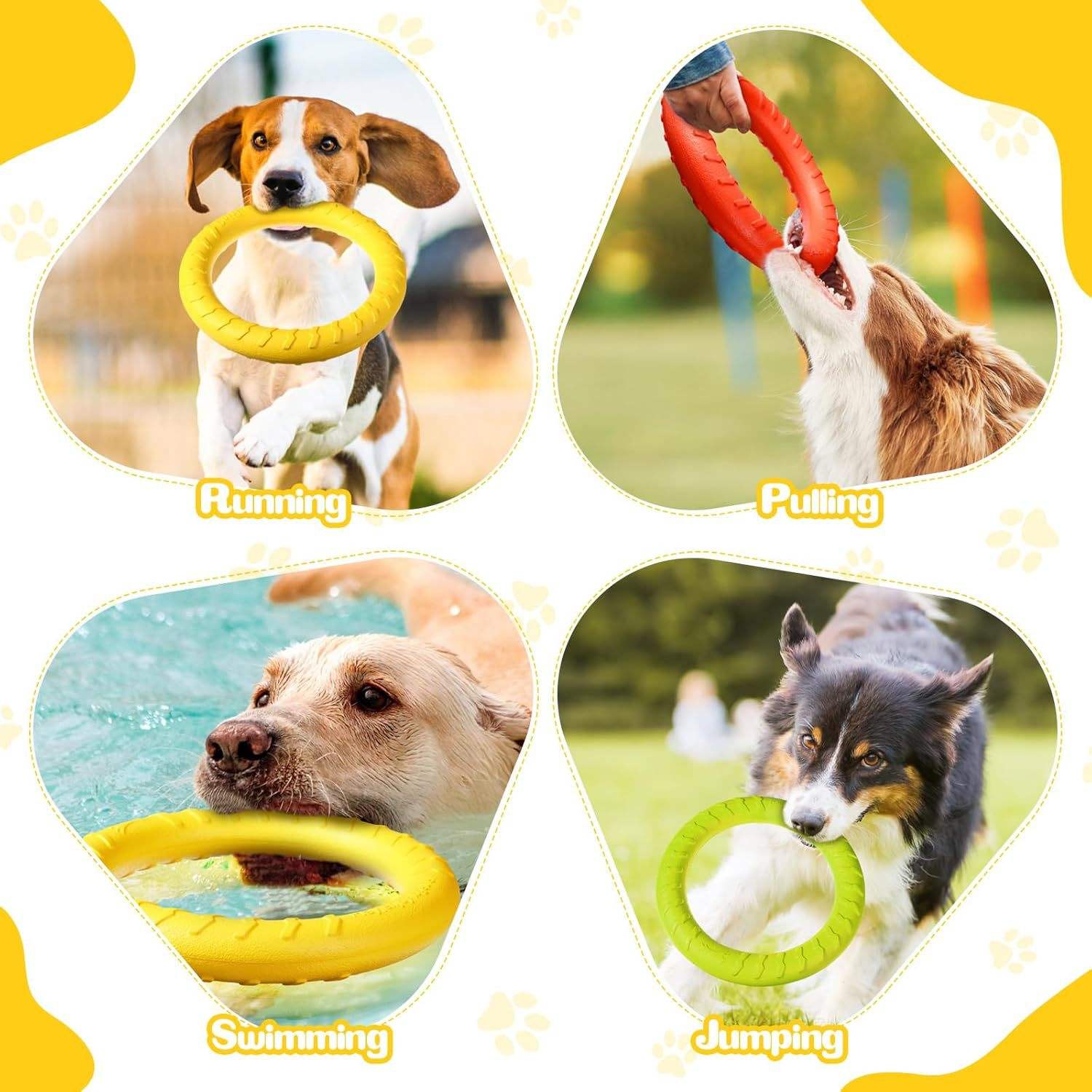 Factory Direct Supply Non Toxic EVA Tug Ring Pet Chew Toys Interactive Dog Toy for Obedience Training Tug of War