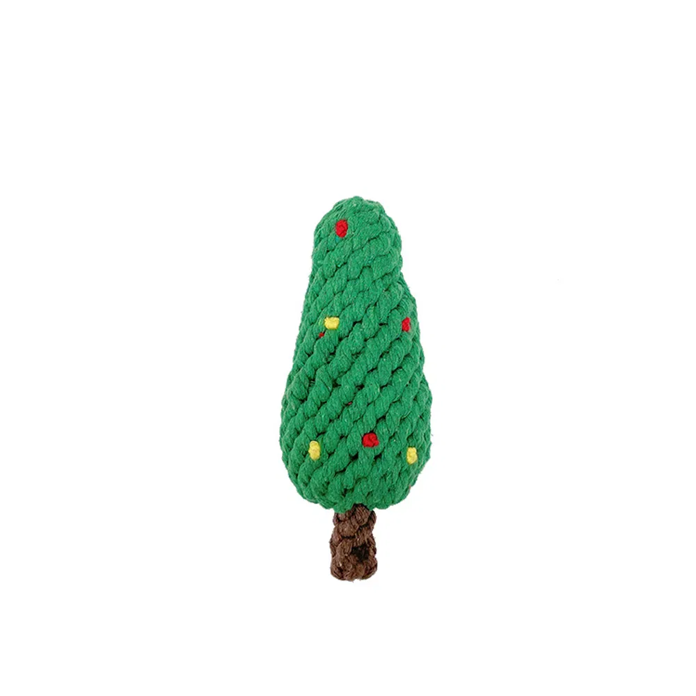 Knot Ball Bite Resistant Dog Toy Christmas Pet Cotton Rope Toy