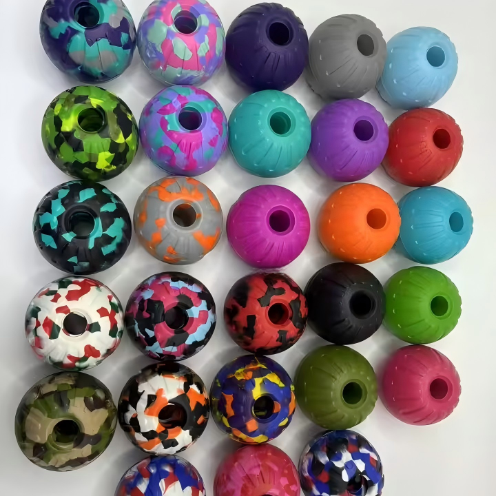 OEM Custom Non Toxic Perforated EVA Ball With Strong Bite Resistance Pet Chew Toys for Heavy Aggressive Chewers