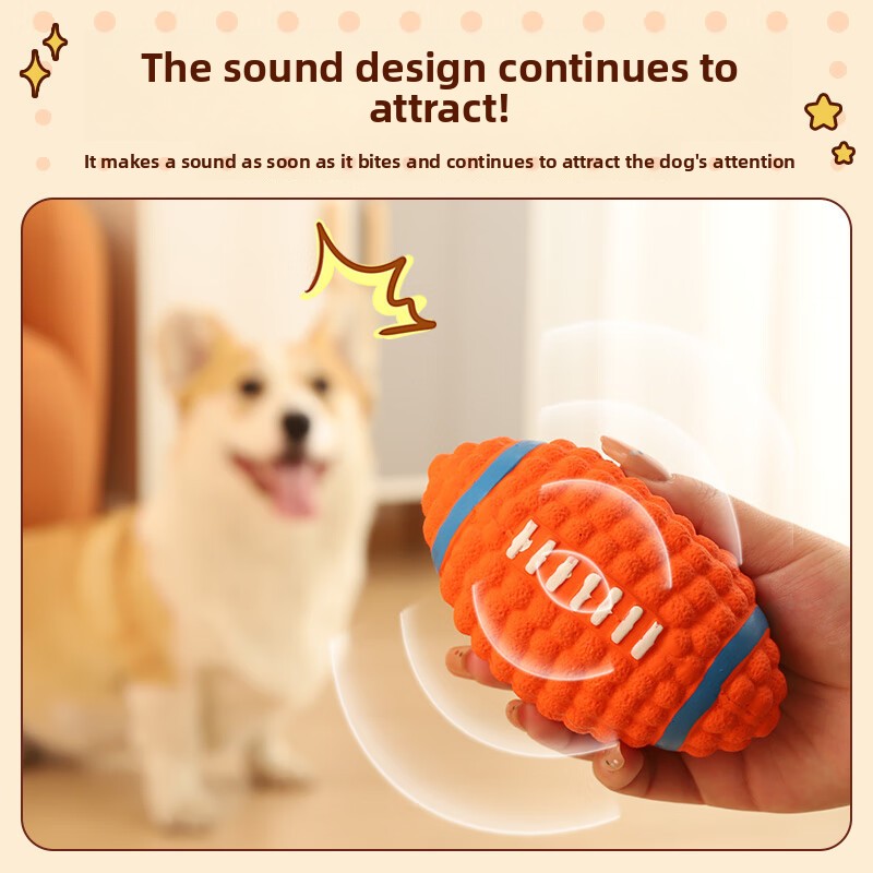 Eco-Friendly Latex Dog Vocalizing Ball Toy-Indestructible Chew Toy for Teething Durable for Border Collies/Golden
