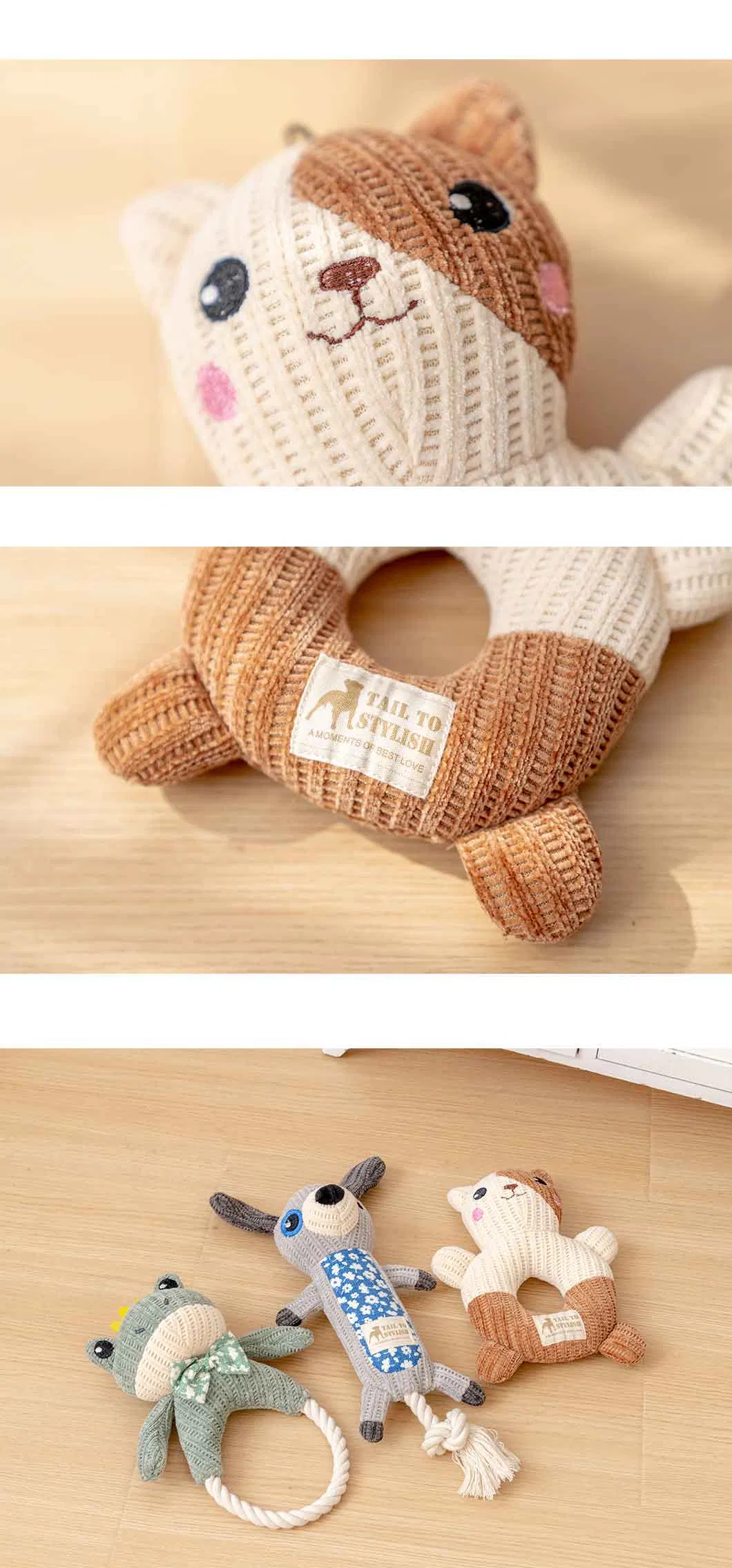 Squeaky Stuffed Animals Durable Chewing Dog Toys Detail 3