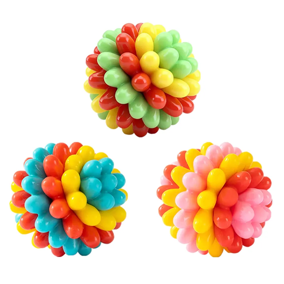 Dog Treat Dispensing Ball with Detachable Hemp Rope Teeth Cleaning Chew Toy