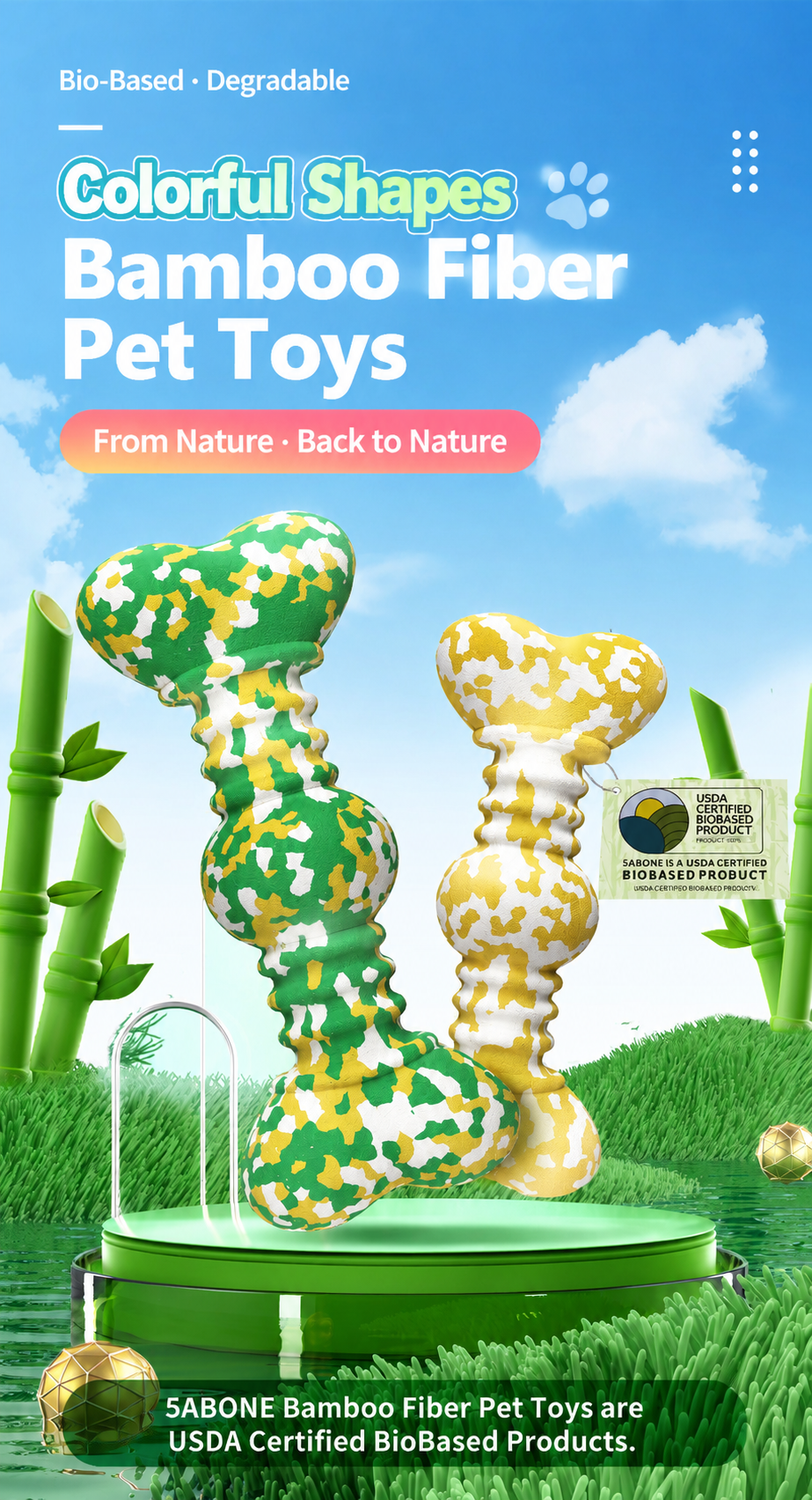 Eco-friendly Multi-Color Natural Rubber Dog Chew Toy safe pet chewing toy Bone-Shaped Grinding Style for Boredom Relief