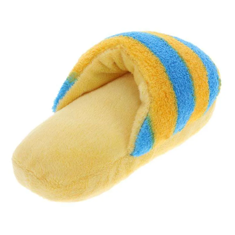 Slipper Shaped Puppy Dog Sound Plush Squeaky Chew Play Toys