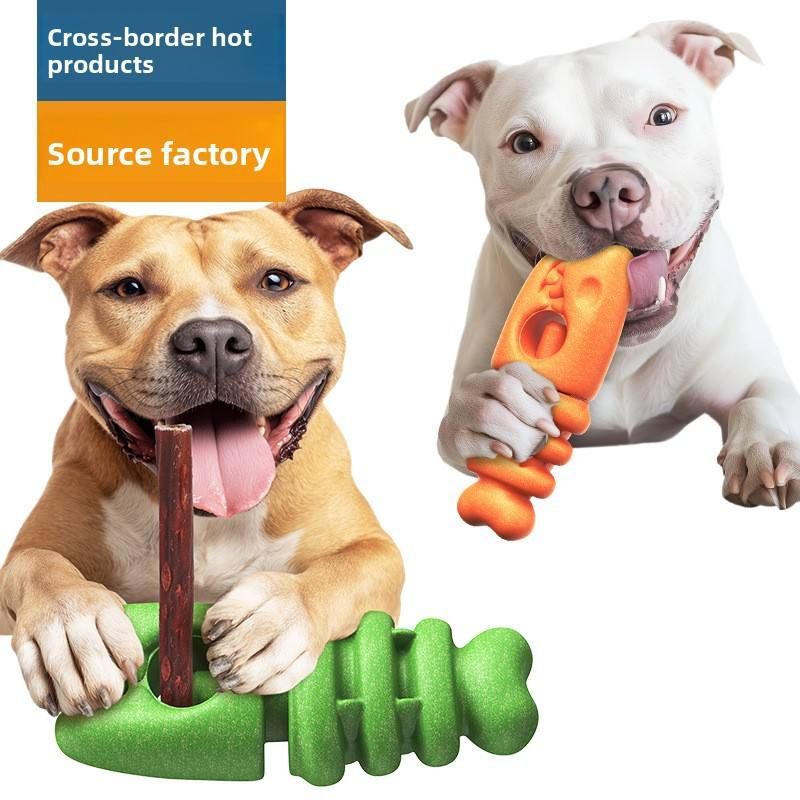 Crocodile Shaped Rubber Dog Chew Toy to Fix Rawhide Stick for Dental Care