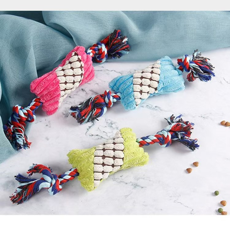 Durable Chew-Resistant Plush Dog Toy with Interactive Rope