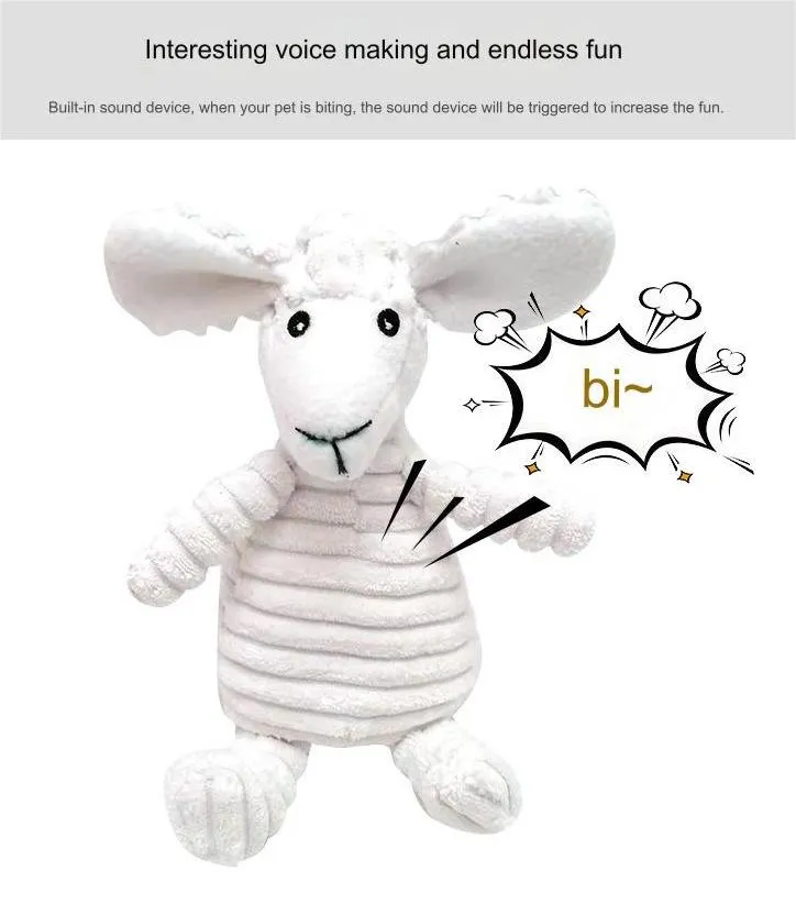 Plush Dog Toy Soft Squeaky Pet Doll for Interactive Play