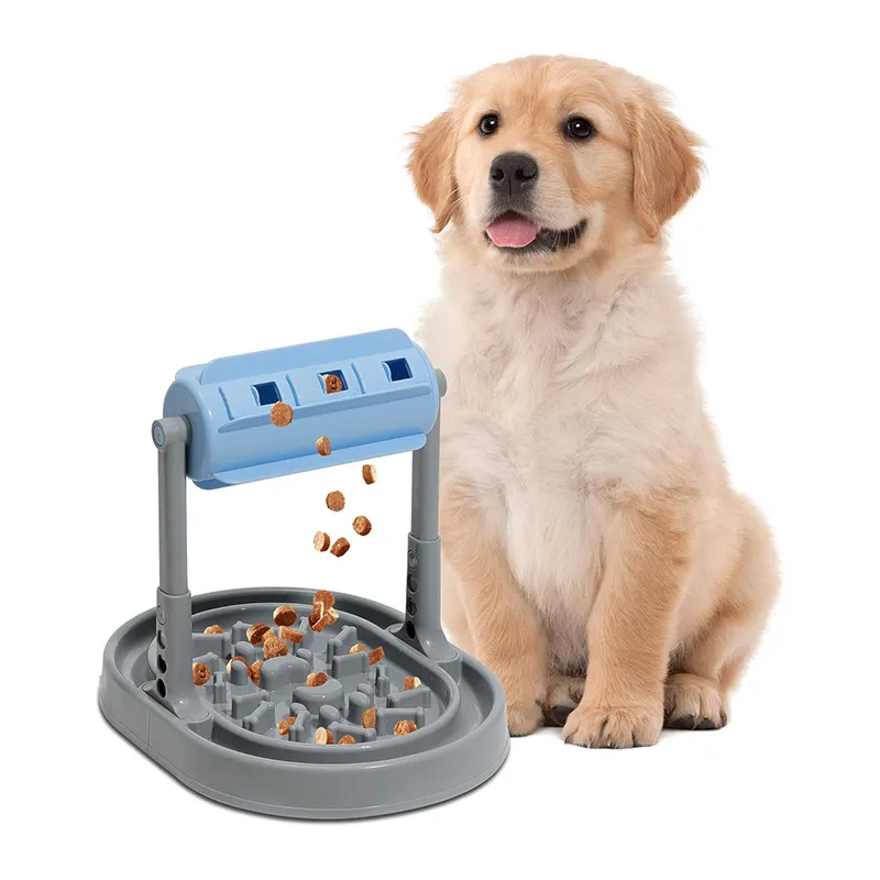 Pet Dog Cat Adjustable Interactive Roller Slow Feeder Dispensing Treat Toy