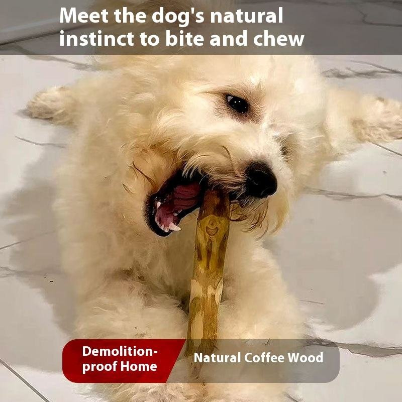 Dog Chew Toy 100% Coffee Wood Eco-Friendly Dental Chew for Dogs Durable Interactive Teeth Cleaning Exercise Toy