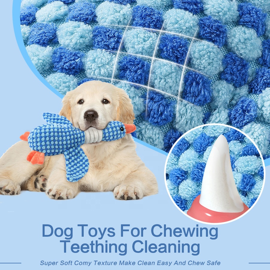 Sustainable Animal Shaped Squeaky Dog Toys Durable Chewing Plush for Big Dogs Pet Squeak Play Feature