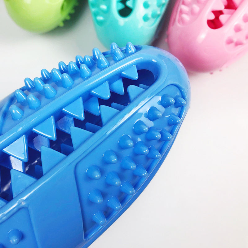 Dog Iq Treat Ball Interactive Food Dispensing Toy with Toothbrush 4-in-1 Multifunction