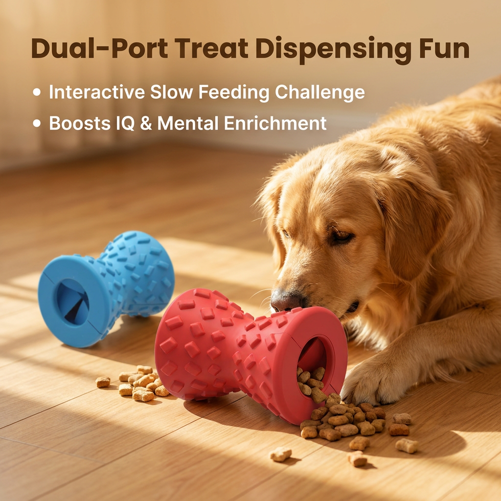 Custom Eco-Friendly Rubber Interactive Spiked Football Dog Toy Treat Dispensing IQ Training Dental Care for Aggressive Chewers