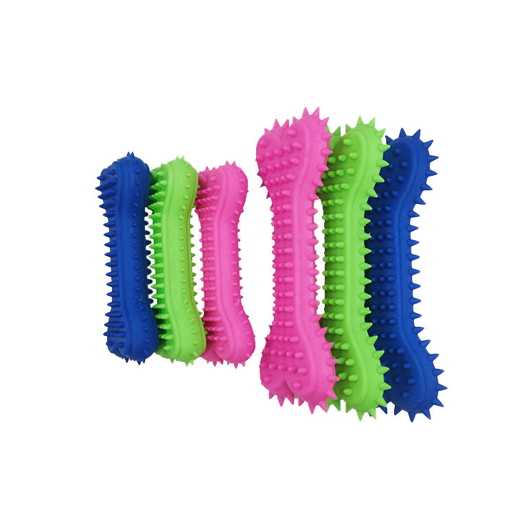 Squeaky Dog Balls Bone Donut TPR Rubber Dog Toss Fetch Toys for Puppy Small Medium Dogs Aggressive Chewers Training Pet Toys
