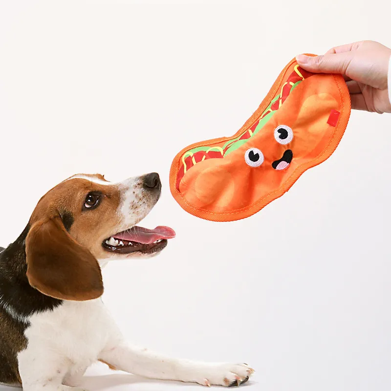 Hamburger Fries Pizza Oxford Squeaky Dog Toy Very Durable Dog Toy
