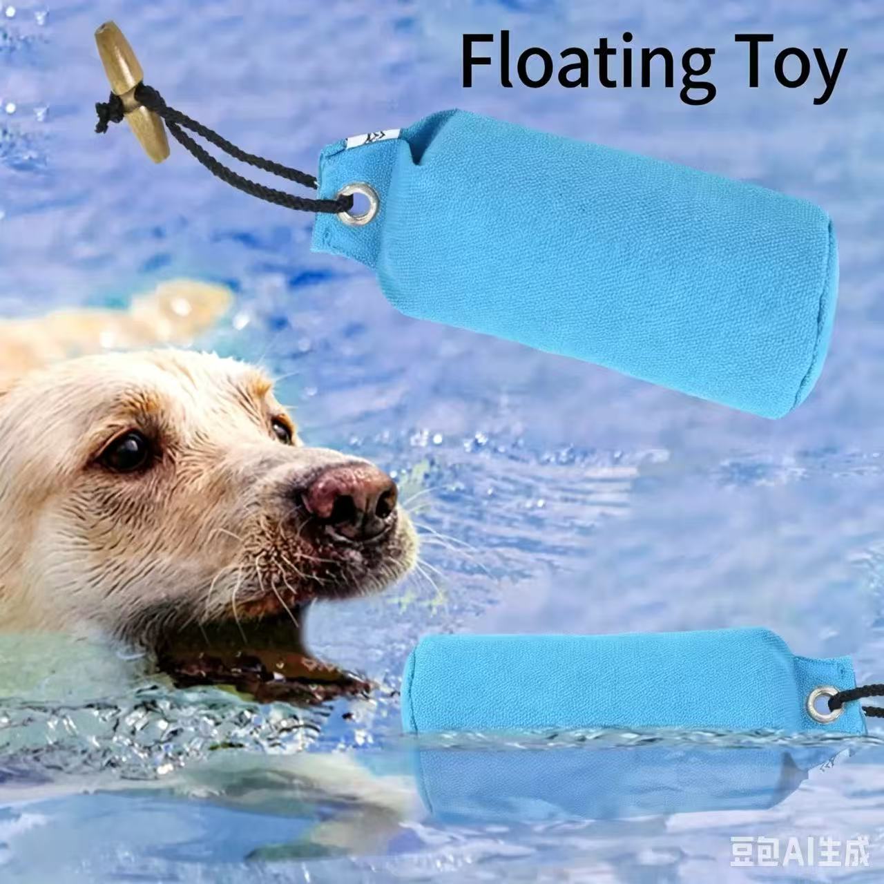 Floating Canvas Dog Training Dummy Bumper Plastic Pellet Filled Interactive Retrieval Toy for Water &amp; Land Training