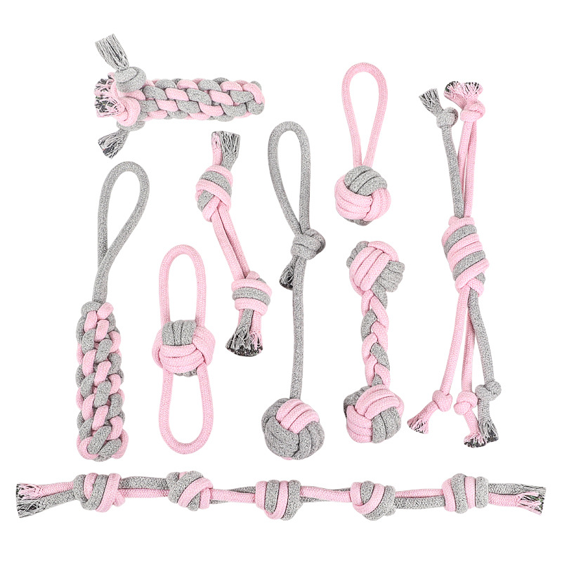 Interactive Cotton Dog Toy Large &amp; Small Dogs' Durable Chew &amp; Tug Set Cartoon Stick Design Plush &amp; Rubber Playing Gift