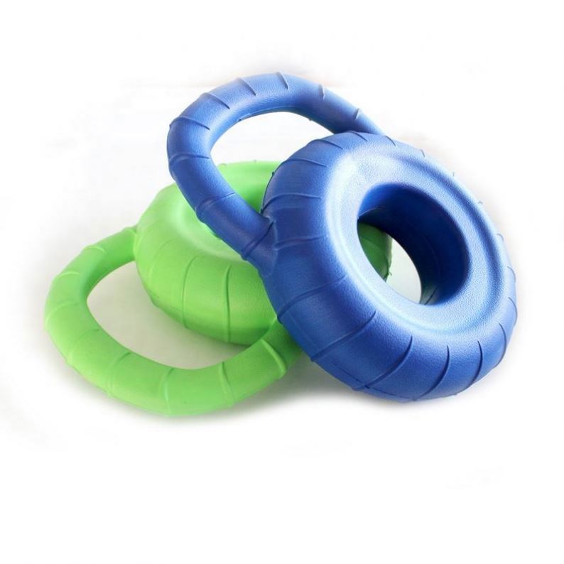 Wholesale Dog Toys EVA Foam Tyre Shape Training Interactive Dog Toys Floating Throw With Handle