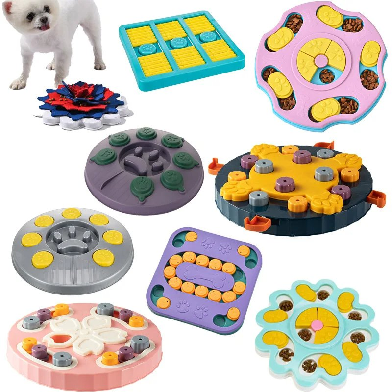 Dog Puzzle Toys Slow Feeder Interactive Increase Iq Food Dispenser Non-Slip Slowly Eating Bowl Cat Dogs Food Games