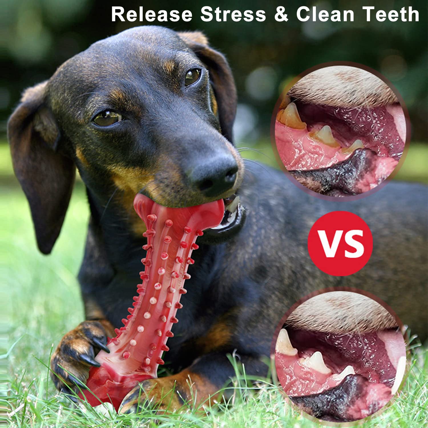 Dog Chew Bones for Aggressive Chewers Large Breed Real Beef Flavor Durable Dog Chew Toys Nearly Indestructible Tough Dog Toys
