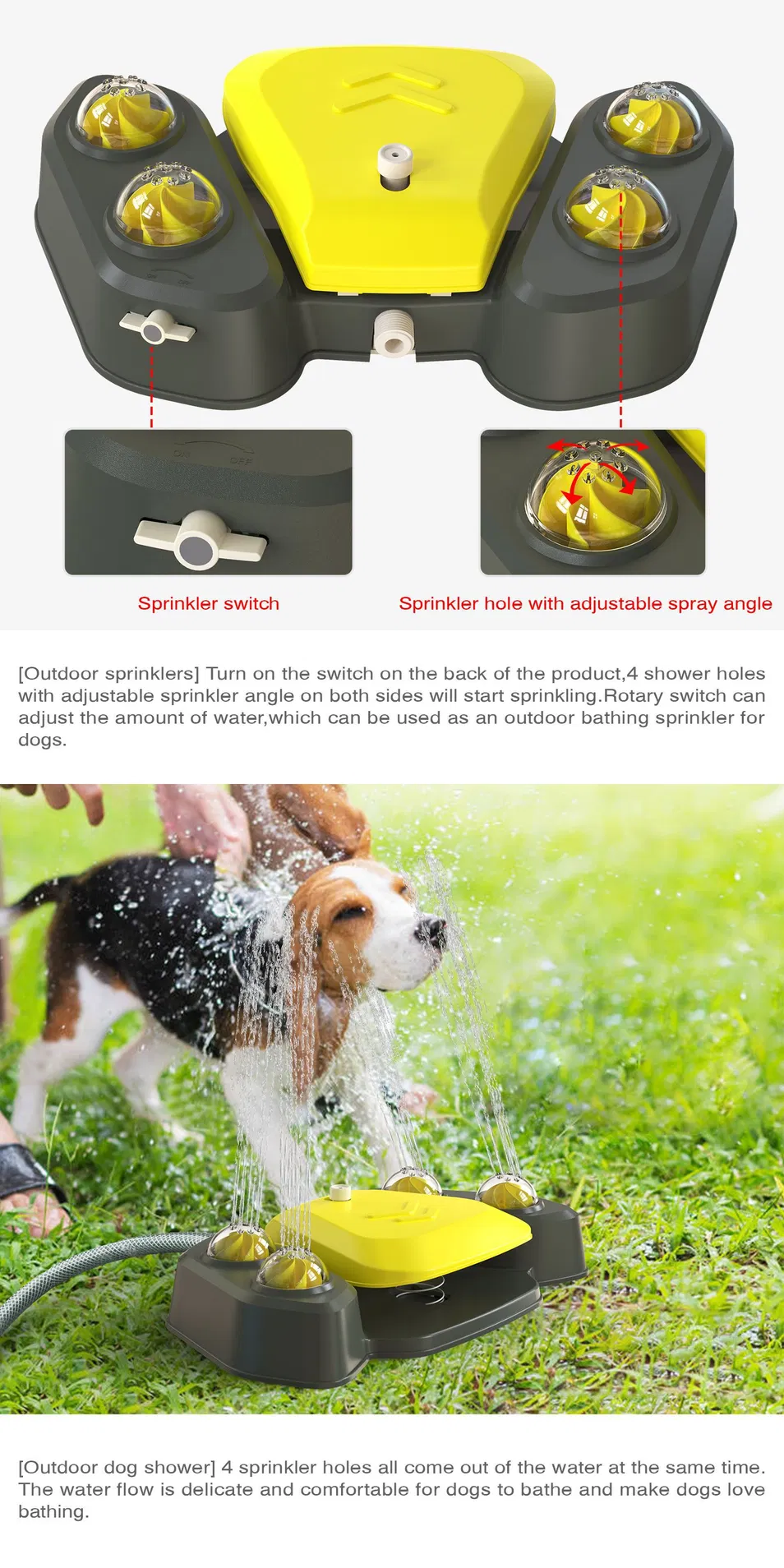 Dog Water Fountain Step on Dog Outdoor Water Toy Dispenser Improve Iq