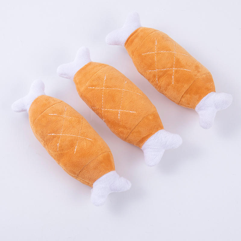 Wholesale Interactive Squeak Outdoor Dog Toys Grinding Dog Teeth Chicken Drums Chewing Plush Dog Toys