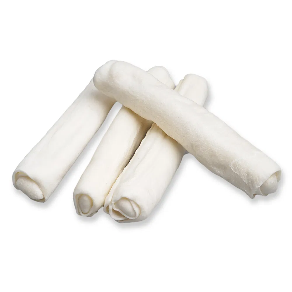 8 Inches 10 Inches Natural Bleached Retriver Rawhide Roll Dog Chews