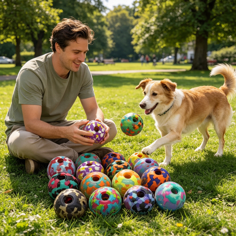 OEM Custom Non Toxic Perforated EVA Ball With Strong Bite Resistance Pet Chew Toys for Heavy Aggressive Chewers