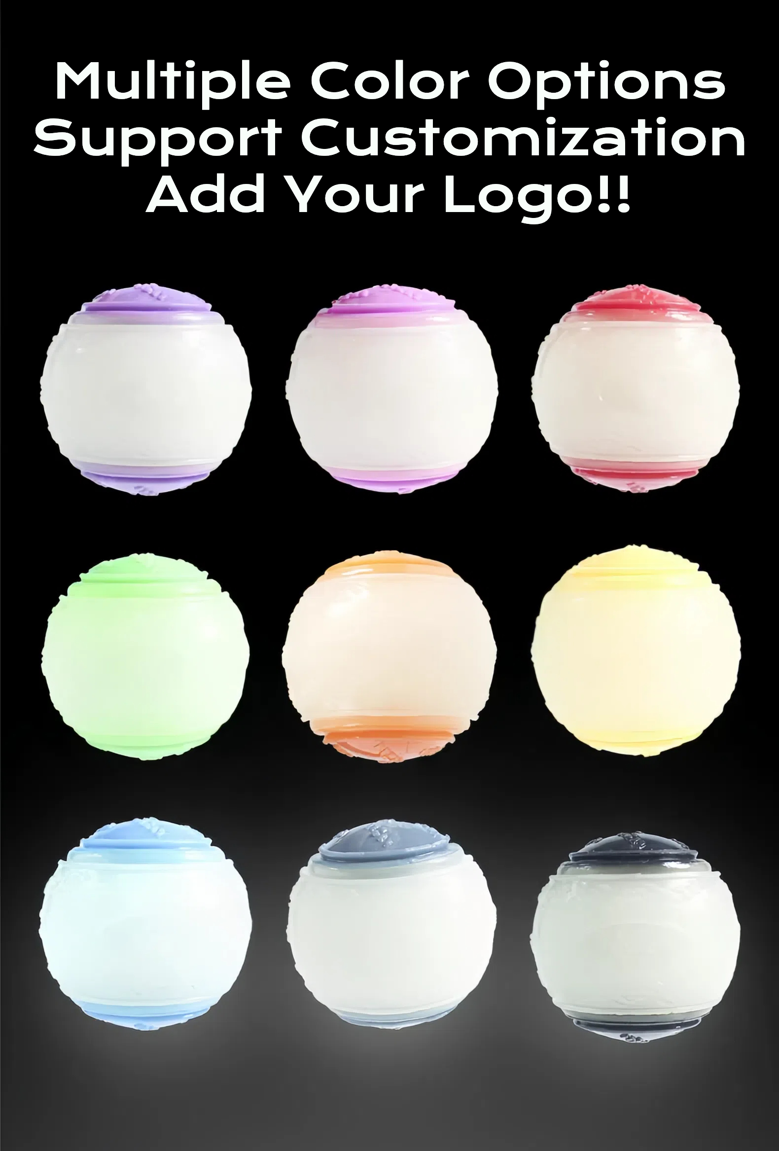 Tough Glow in Dark Dog Tennis Ball - Size comparison