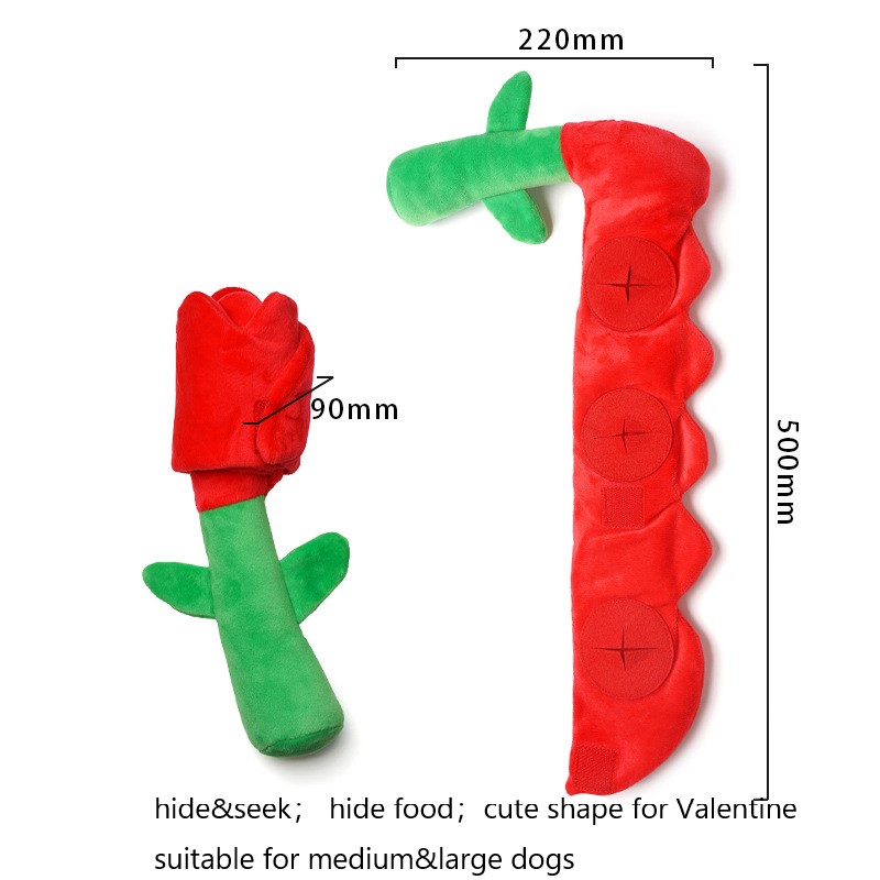 Hot Sale Rose Durable Eco Friendly Hide and Seek Indestructable Interactive Squeaky Plush Pet Dog Chew Toys