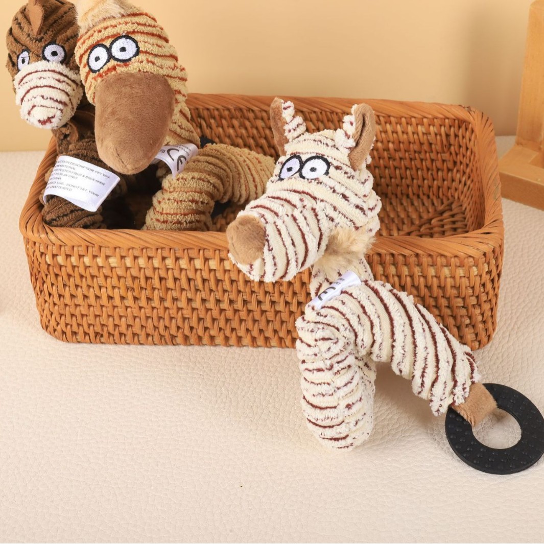 Luxury Soft Pet Plush Toy Durable Dog Teeth Grinding Chew Toy Funny Sound Customized Pet Squeaky Toy