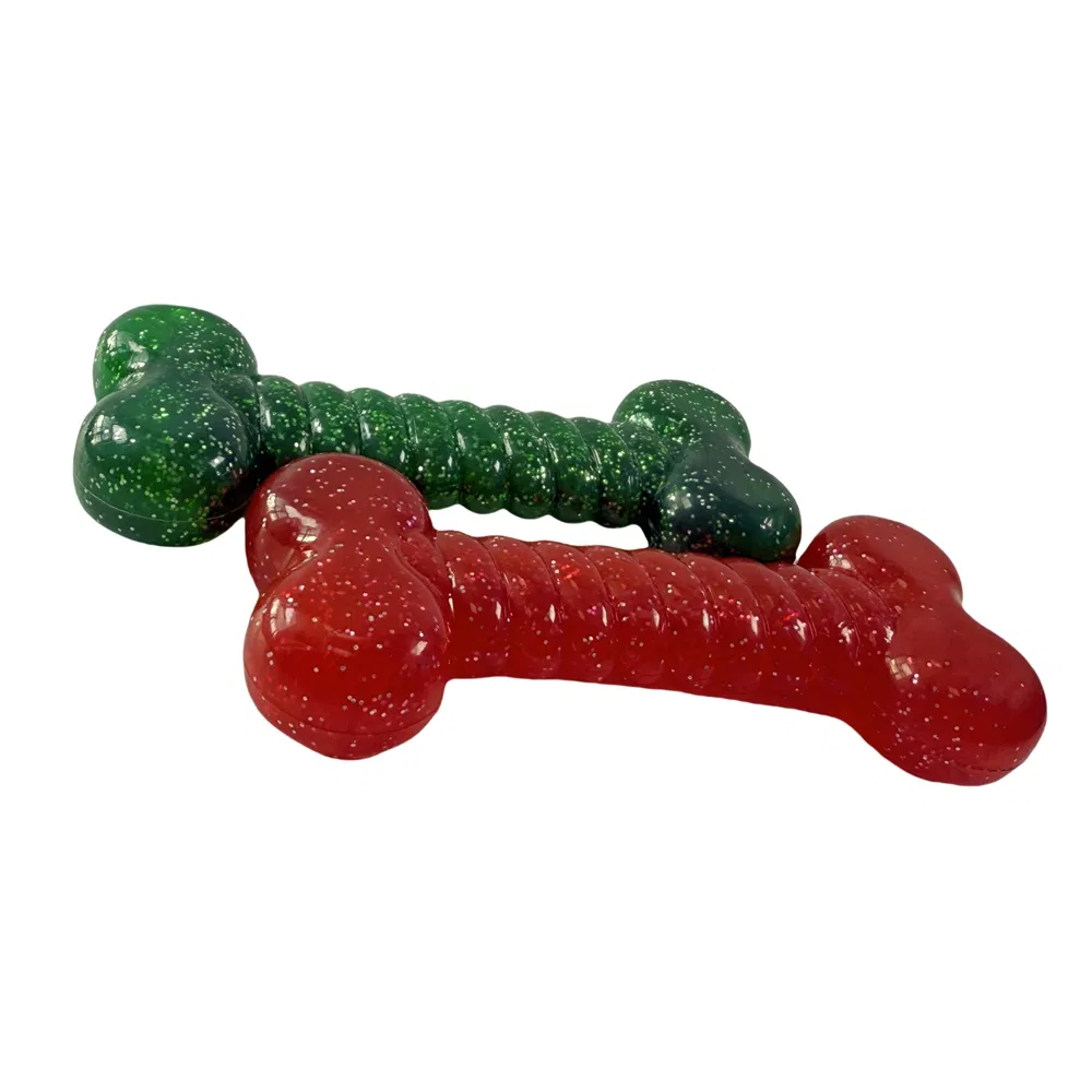 Sparkling Bone Sequin Pet Chew Toy for Puppy Training Fun