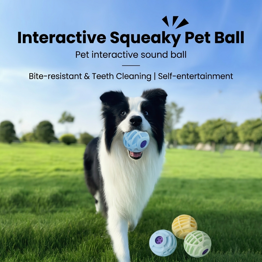 Furrivo Interactive Squeaky Dog Ball Food Grade Silicone Dog Toy for Aggressive Chewers Durable and Teeth Cleaning