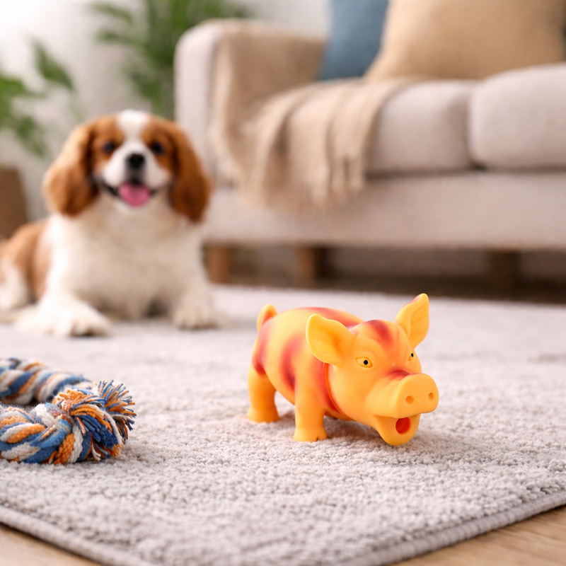 Custom Colors Durable PVC Squeaky Pig Dog Toy Funny Sound Chew Toy for Pets Interactive Vinyl Pet Play Toy