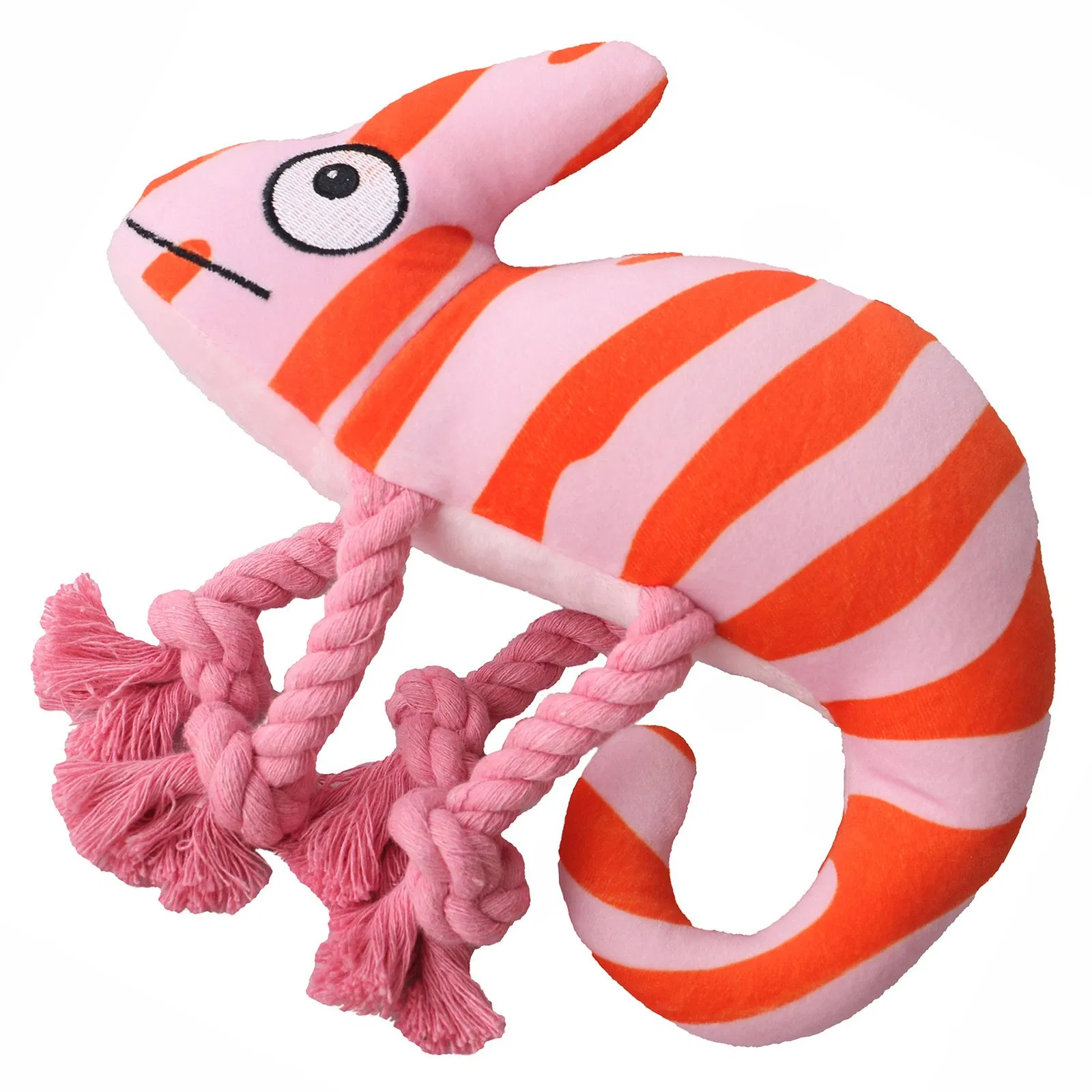 Lizard Strip Colorful Plush Wholesale Factory Pet Gift Dog Toy with Rope