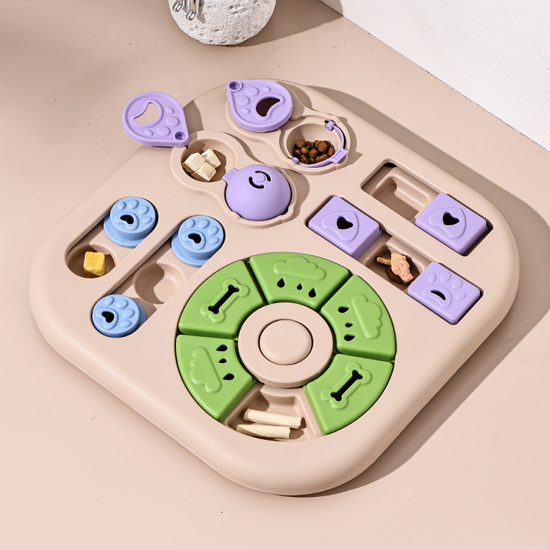 Best Seller Eco-Friendly Rubber Dog Puzzle Toy Interactive Slow Feeder Bowl for Dogs &amp; Cats, Iq Training Treat Dispensing Food Feeder Anti-Choking Pet Bowl