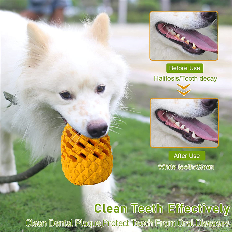 Pineapple Shape Indestructible Dog Chew Toys Durable Rubber Dog Toys for Aggressive Chewers