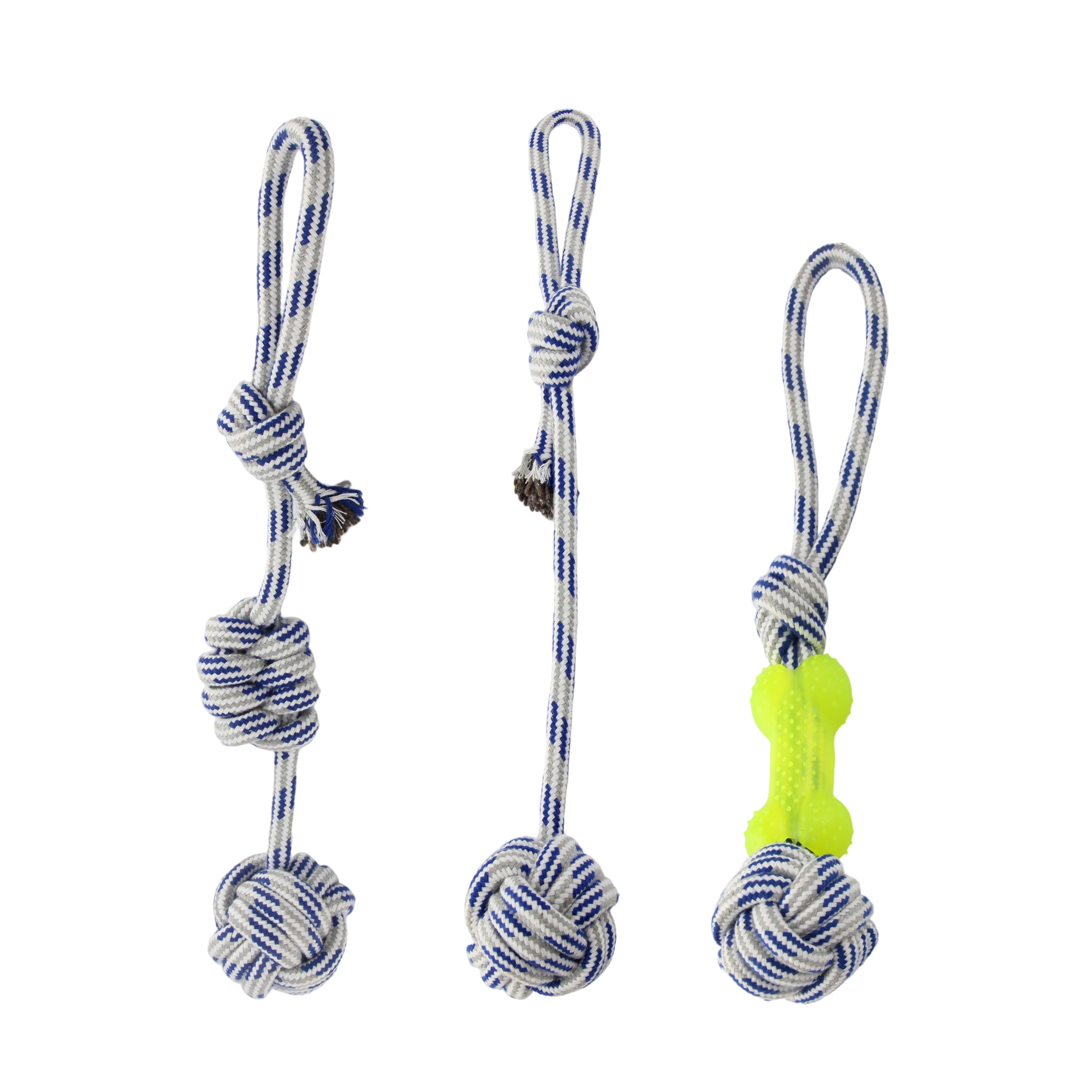 Nunbell Dog Toy Eco-Friendly Cotton Rope Chew Toys Set Durable Interactive Tug Natural Rubber Multi-Sized TUV Certified Custom