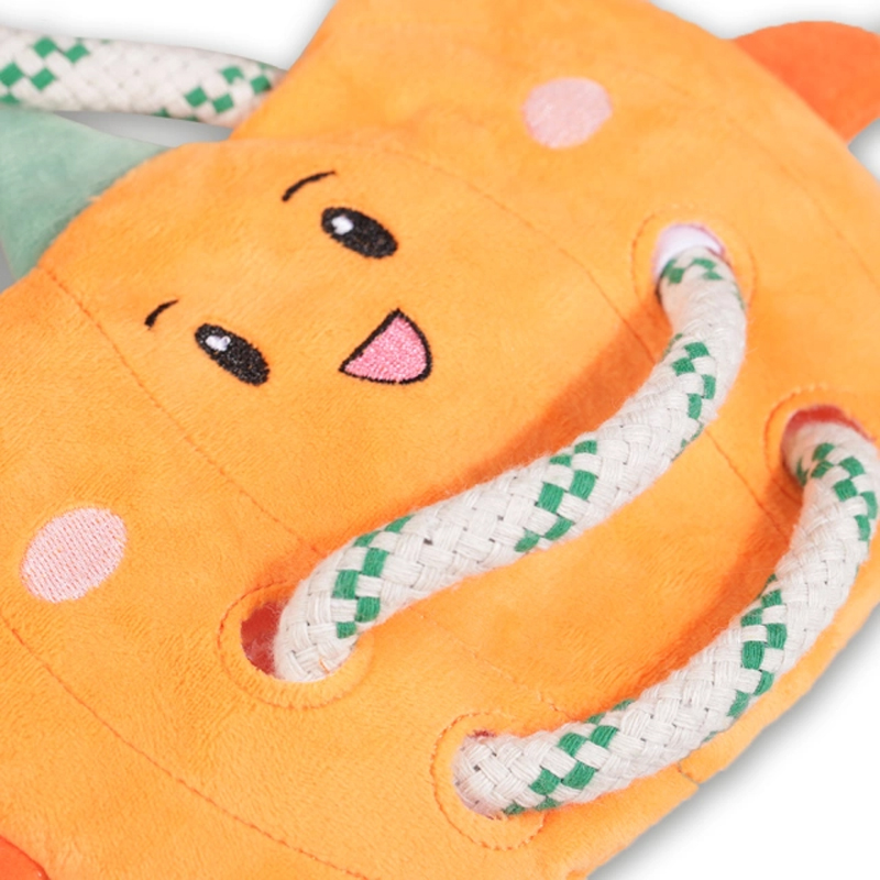 Manufacturer Wholesale Stuffing Free Pumpkin Dog Rope Interact Tug Toy Plush Toy for Dog