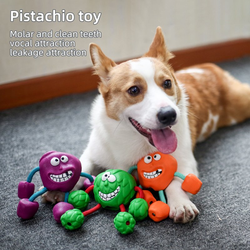 Squeaky Puppy Teething Chew Rope Tug of War Training Dog Toys for Aggressive Chewers